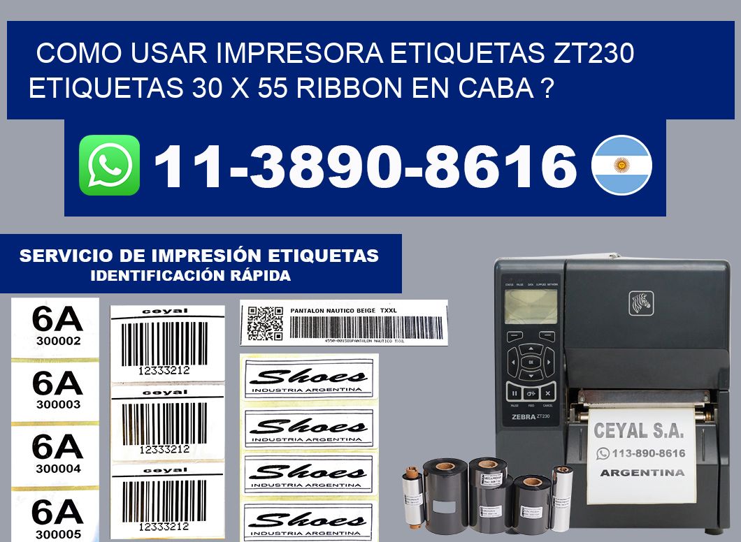 como usar impresora etiquetas zt230 etiquetas 30 x 55 ribbon en CABA ?