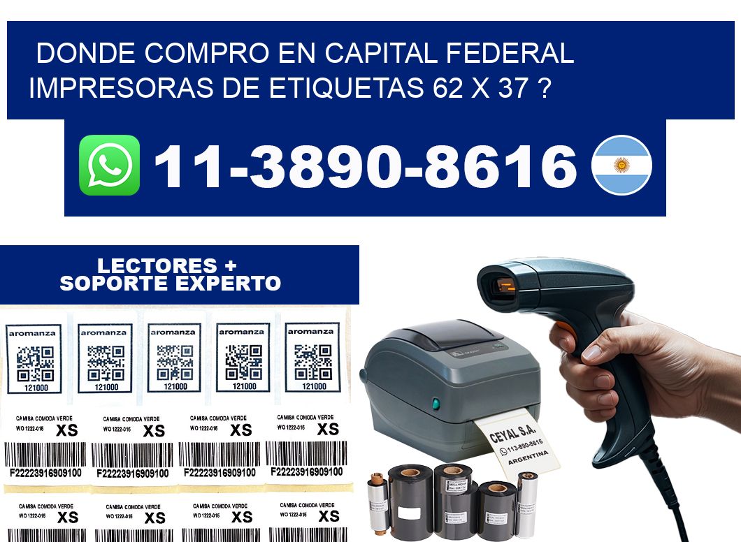 donde compro en capital federal impresoras de etiquetas 62 x 37 ?
