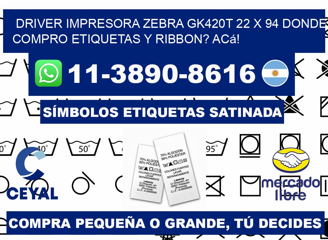driver impresora zebra gk420t 22 x 94 Donde compro etiquetas y ribbon? Acá!