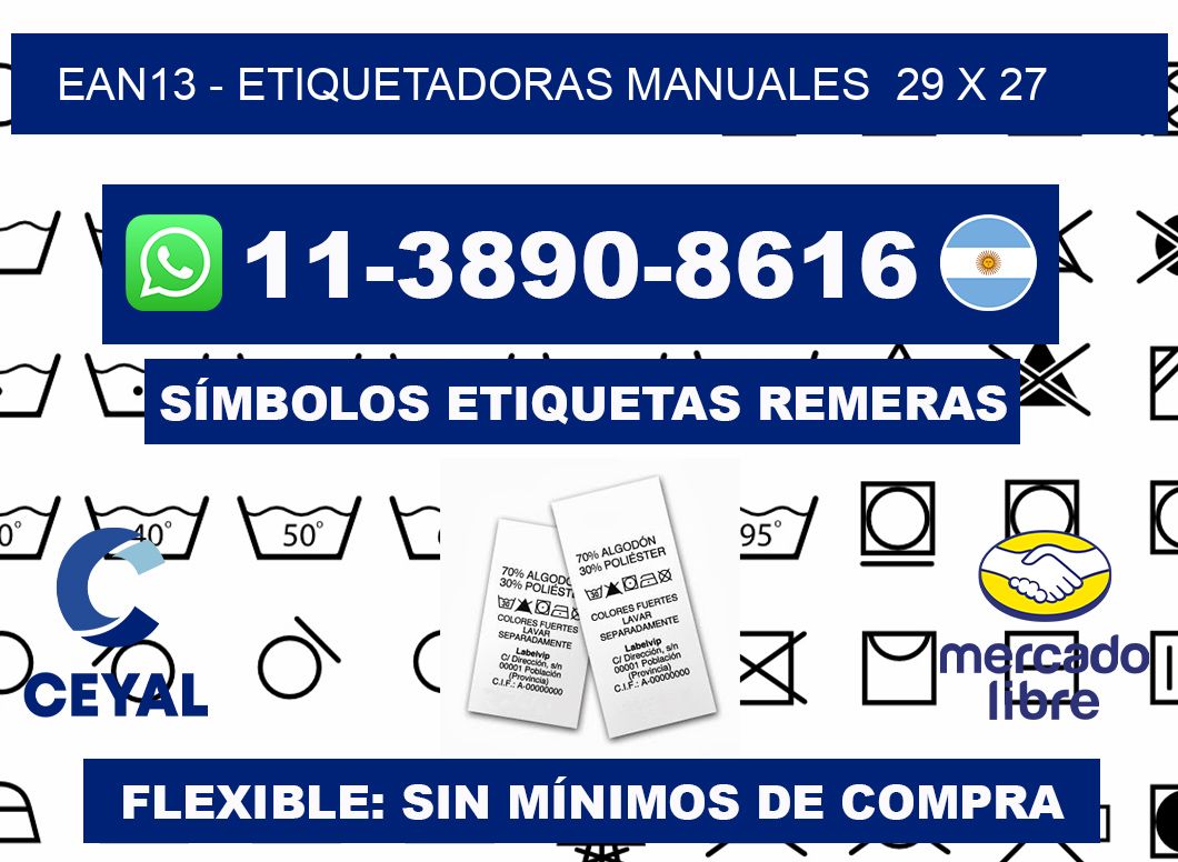 ean13 - Etiquetadoras Manuales  29 x 27