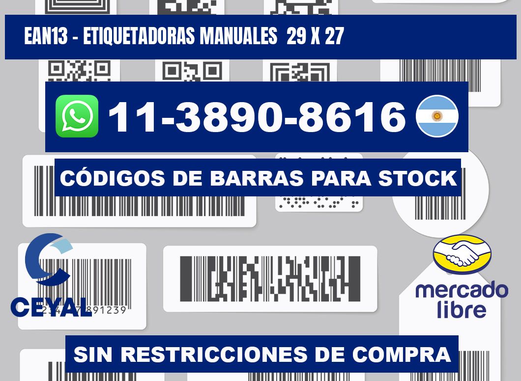 ean13 - Etiquetadoras Manuales  29 x 27