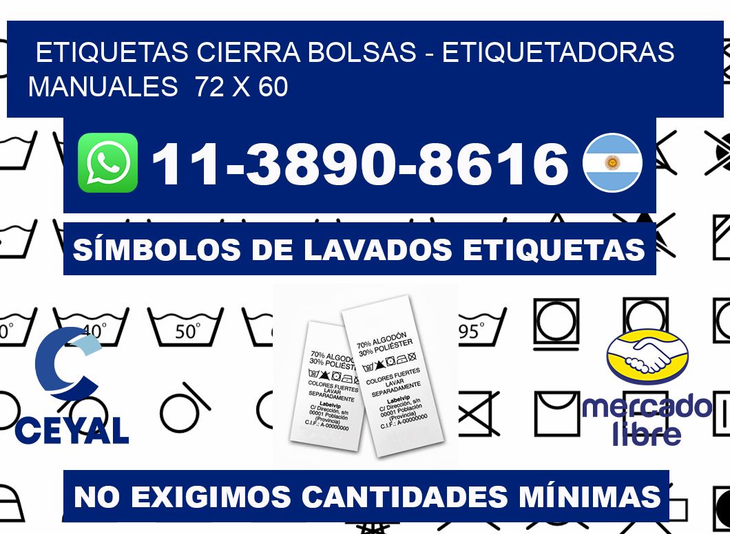etiquetas cierra bolsas - Etiquetadoras Manuales  72 x 60