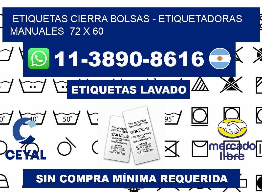 etiquetas cierra bolsas - Etiquetadoras Manuales  72 x 60