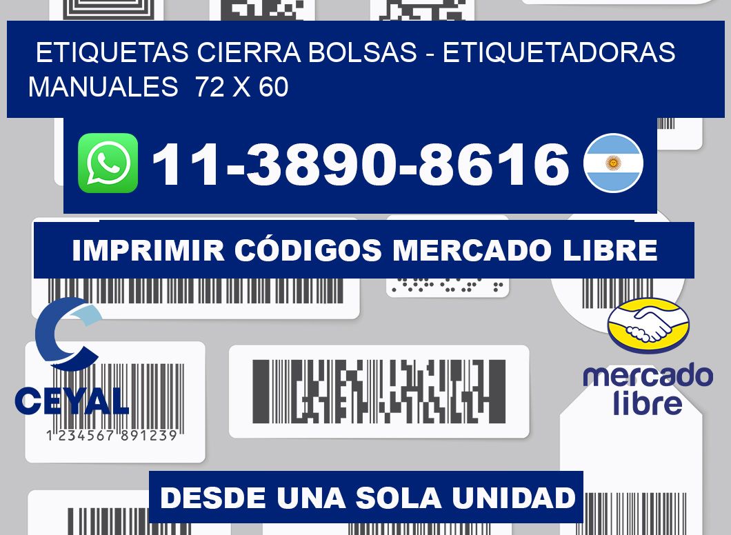etiquetas cierra bolsas - Etiquetadoras Manuales  72 x 60