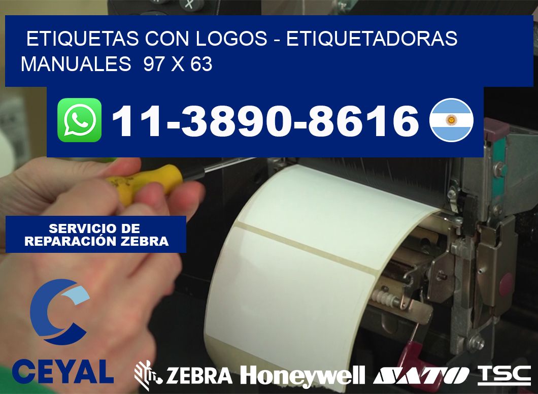etiquetas con logos - Etiquetadoras Manuales  97 x 63