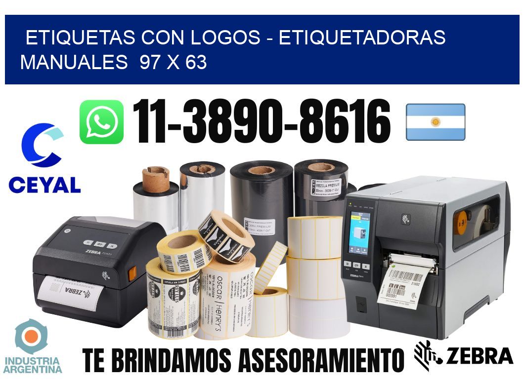 etiquetas con logos - Etiquetadoras Manuales  97 x 63