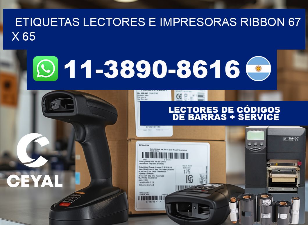 etiquetas lectores e impresoras ribbon 67 x 65