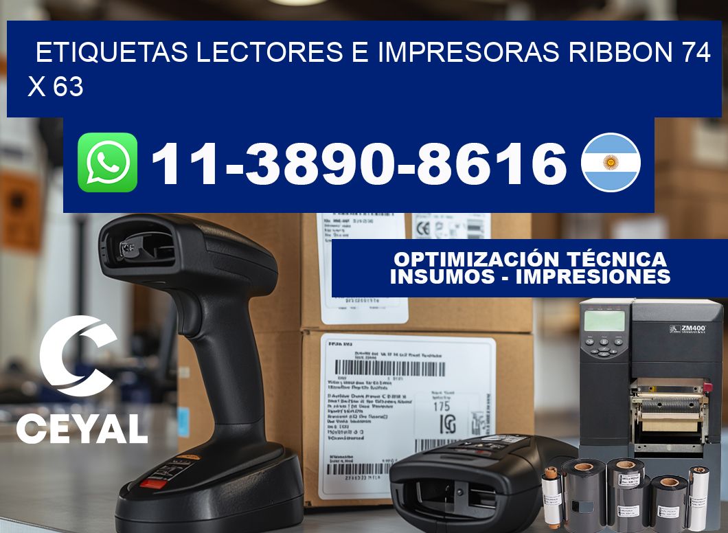 etiquetas lectores e impresoras ribbon 74 x 63
