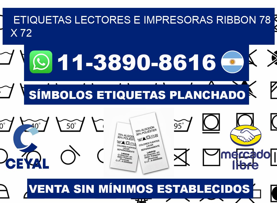 etiquetas lectores e impresoras ribbon 78 x 72