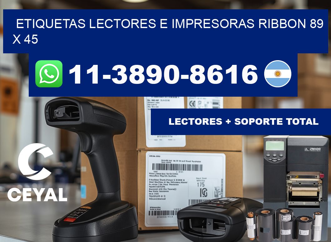 etiquetas lectores e impresoras ribbon 89 x 45