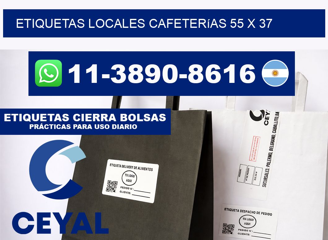 etiquetas locales cafeterías 55 x 37