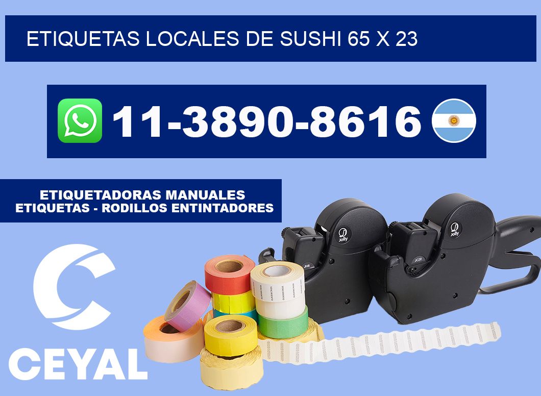 etiquetas locales de sushi 65 x 23