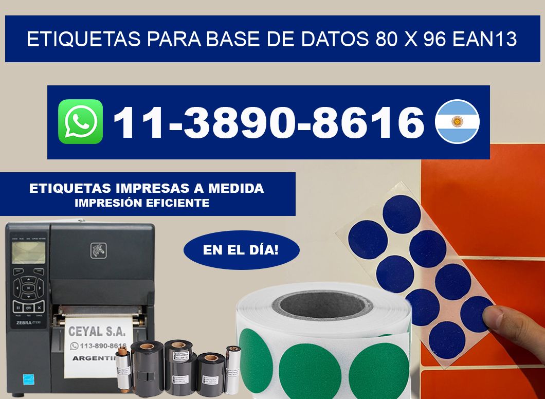 etiquetas para base de datos 80 x 96 ean13