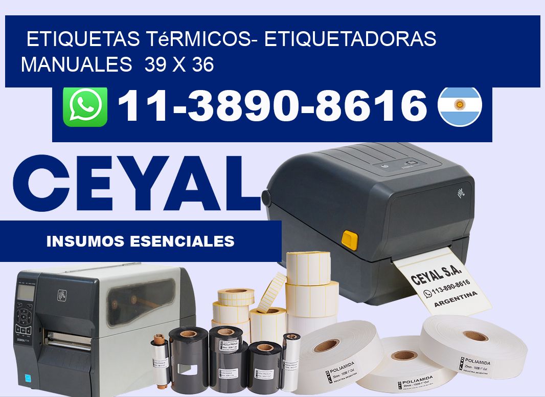 etiquetas térmicos- Etiquetadoras Manuales  39 x 36