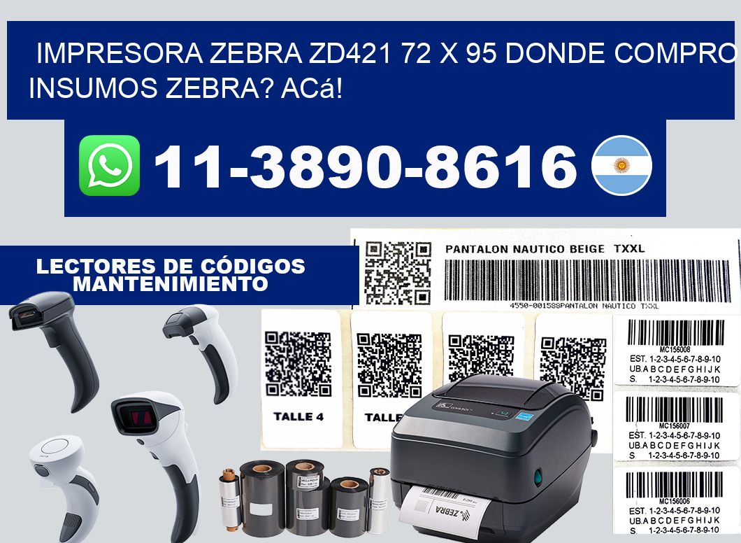 impresora zebra zd421 72 x 95 Donde compro insumos zebra? Acá!