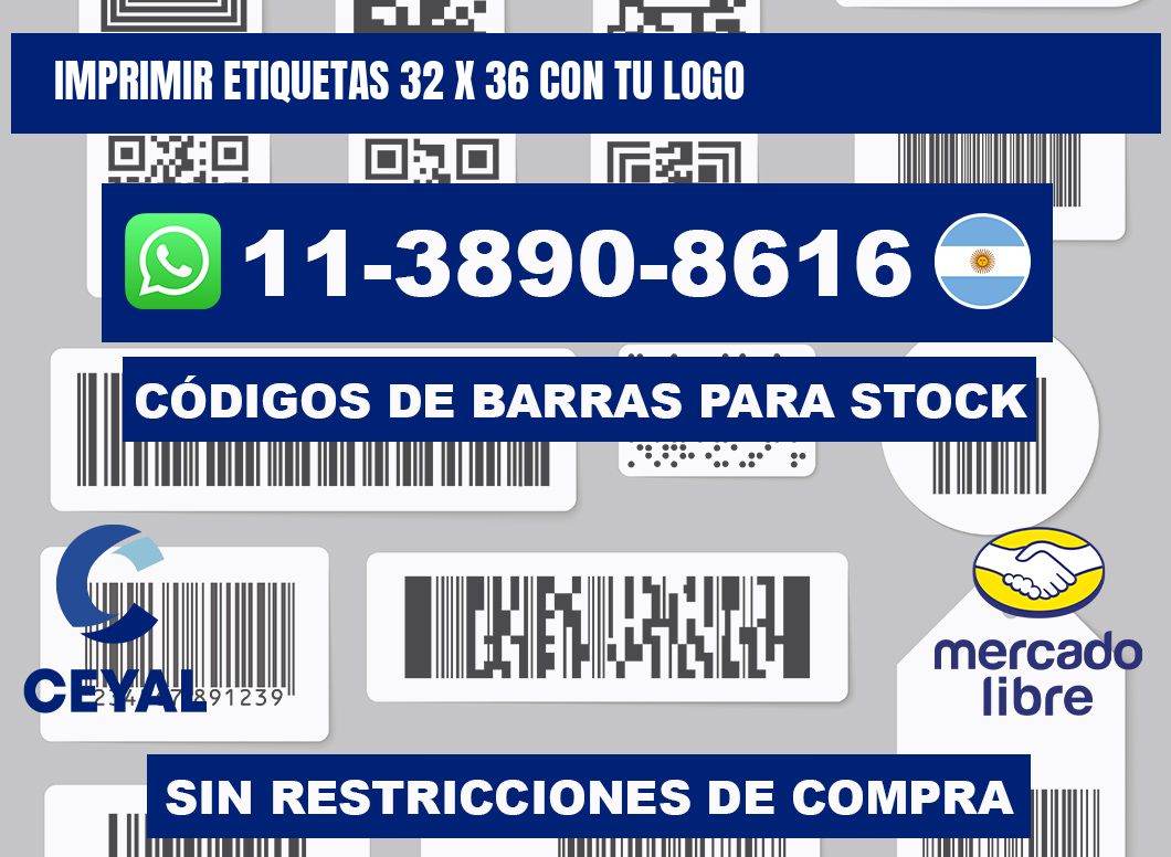 imprimir etiquetas 32 x 36 con tu logo