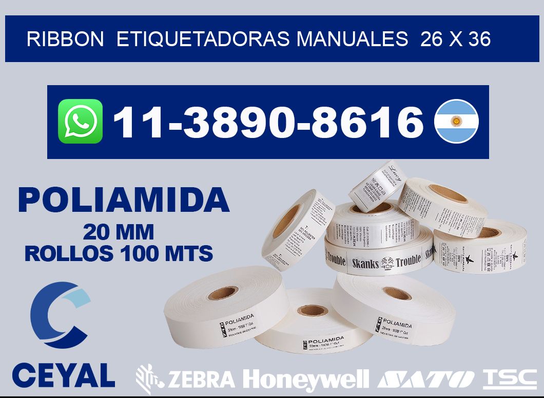 ribbon  Etiquetadoras Manuales  26 x 36