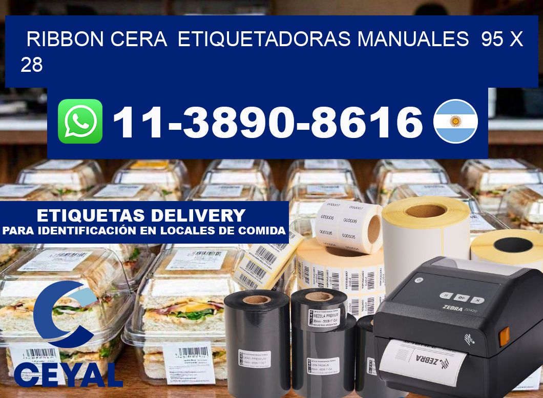 ribbon cera  Etiquetadoras Manuales  95 x 28