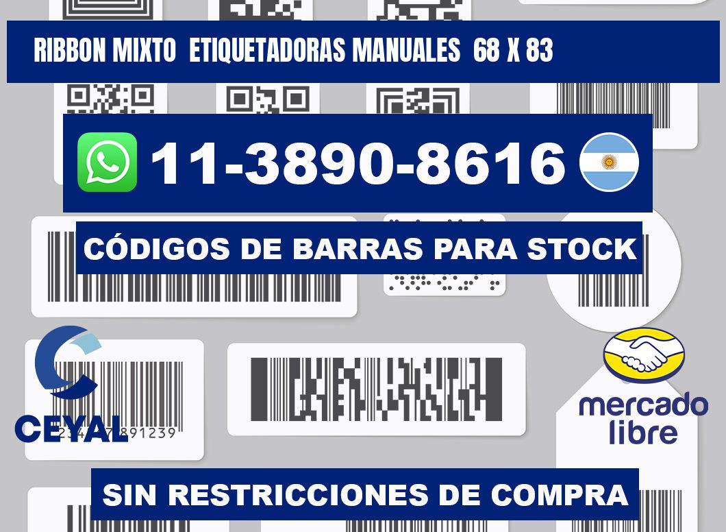 ribbon mixto Etiquetadoras Manuales 68 x 83