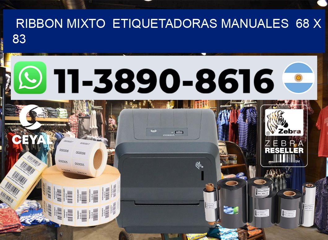 ribbon mixto Etiquetadoras Manuales 68 x 83
