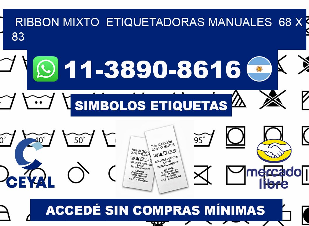 ribbon mixto Etiquetadoras Manuales 68 x 83