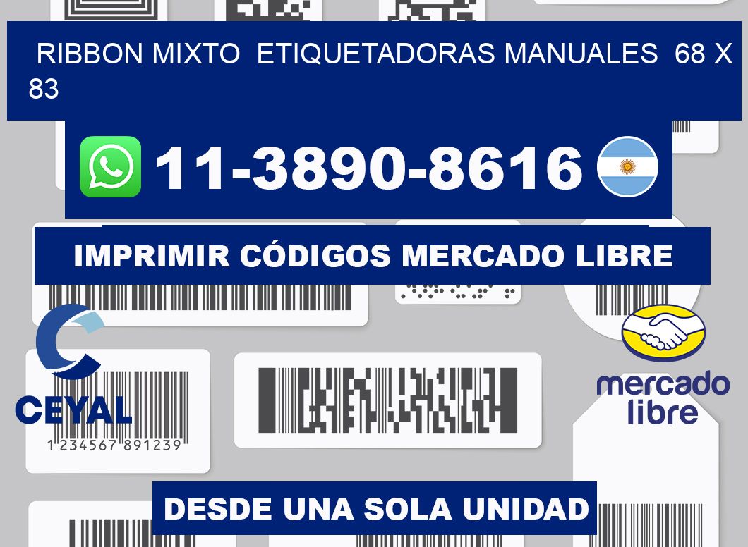 ribbon mixto Etiquetadoras Manuales 68 x 83