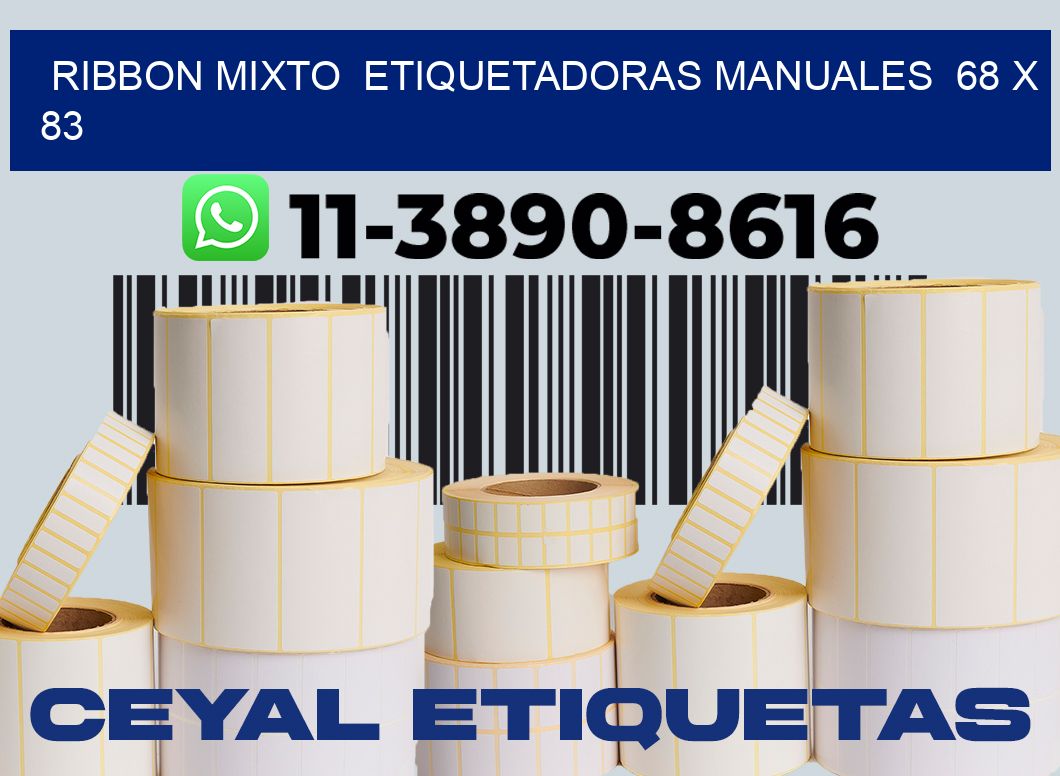 ribbon mixto  Etiquetadoras Manuales  68 x 83