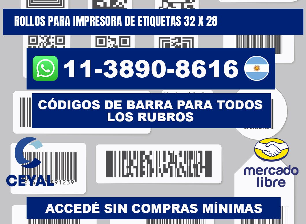 rollos para impresora de etiquetas 32 x 28