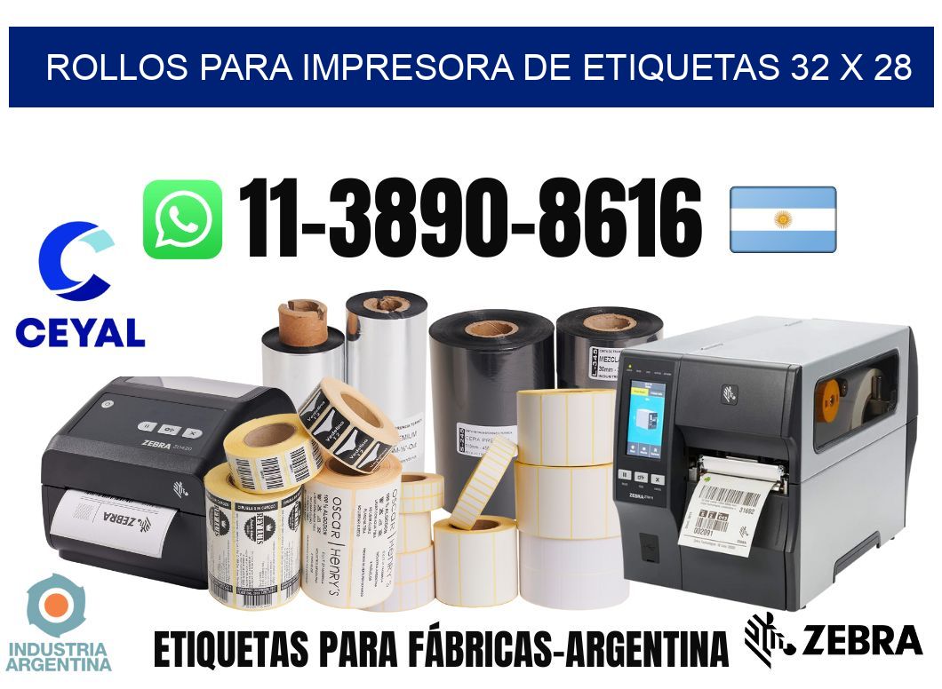 rollos para impresora de etiquetas 32 x 28