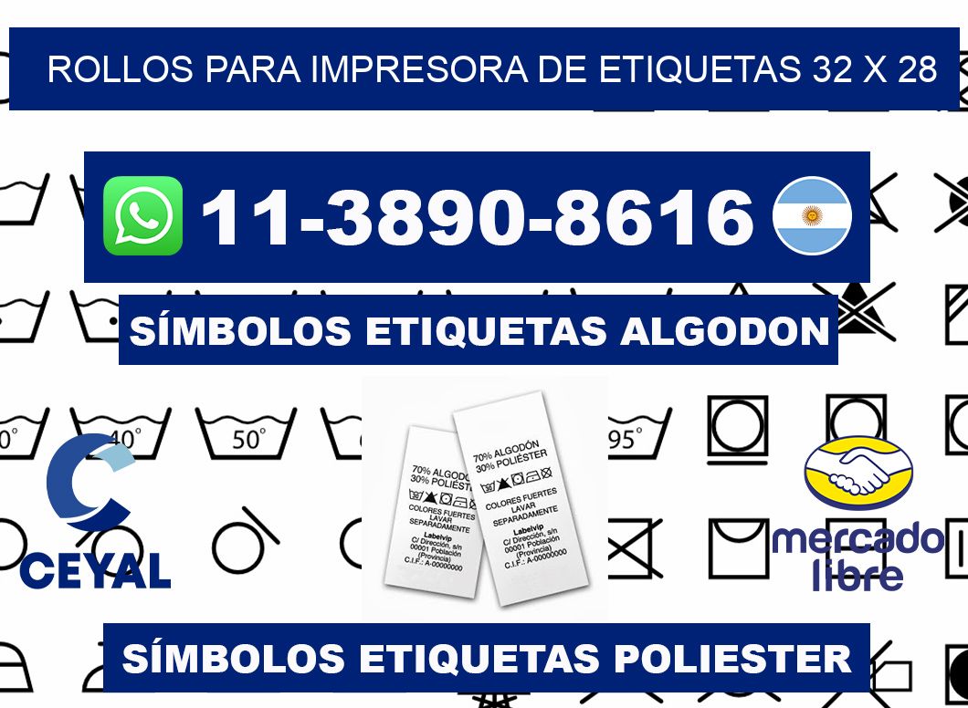rollos para impresora de etiquetas 32 x 28