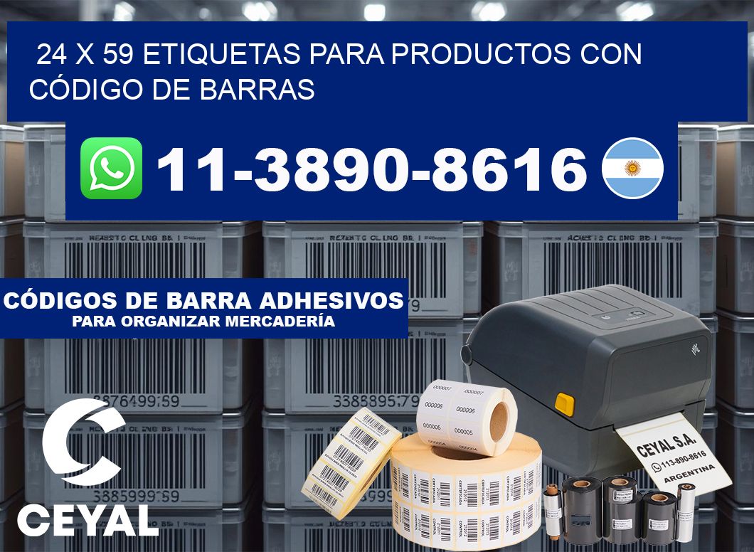 24 x 59 ETIQUETAS PARA PRODUCTOS CON CÓDIGO DE BARRAS