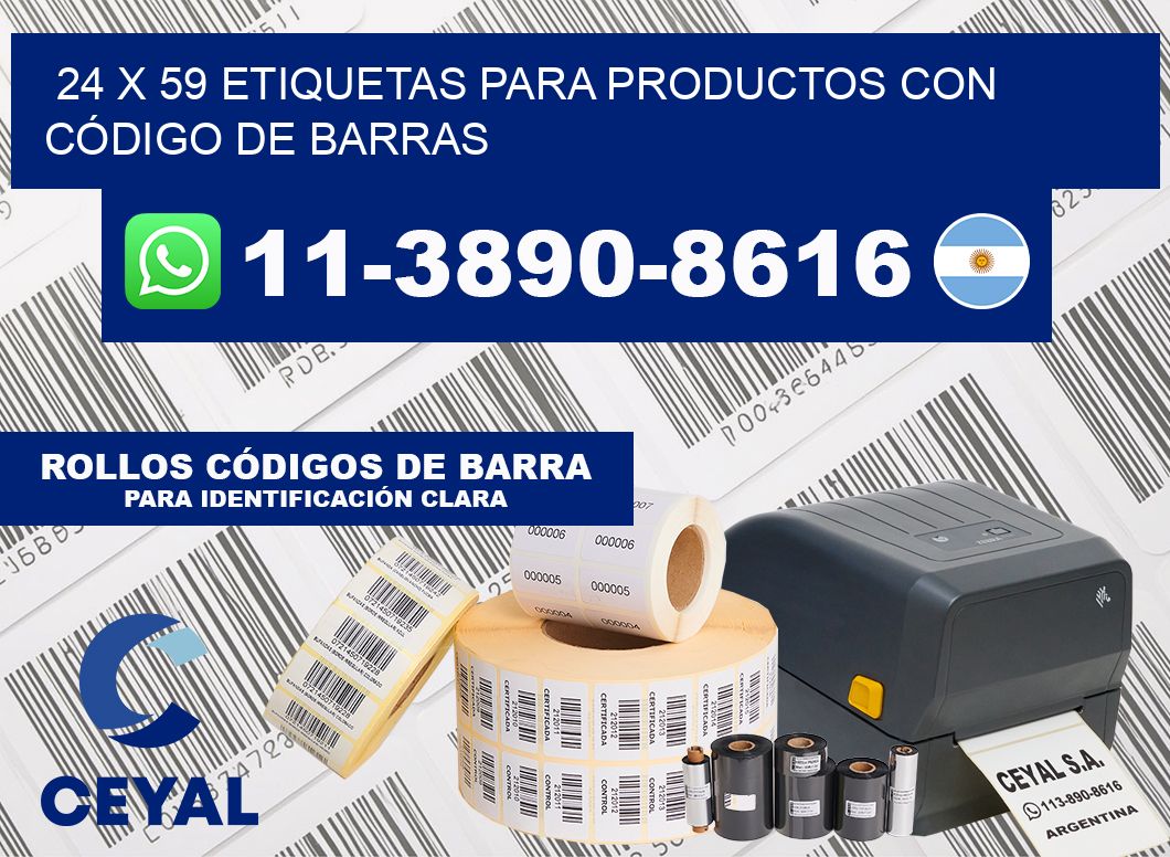 24 x 59 ETIQUETAS PARA PRODUCTOS CON CÓDIGO DE BARRAS