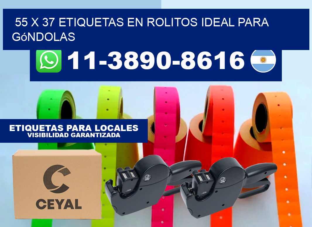 55 x 37 etiquetas en rolitos ideal para góndolas