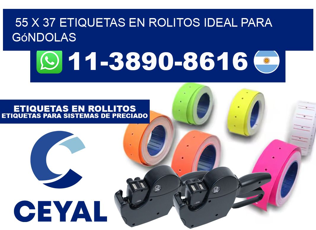 55 x 37 etiquetas en rolitos ideal para góndolas