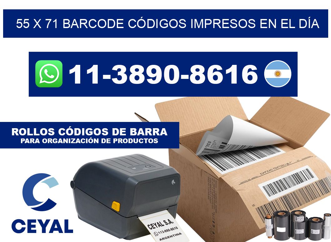 55 x 71 BARCODE CÓDIGOS IMPRESOS EN EL DÍA