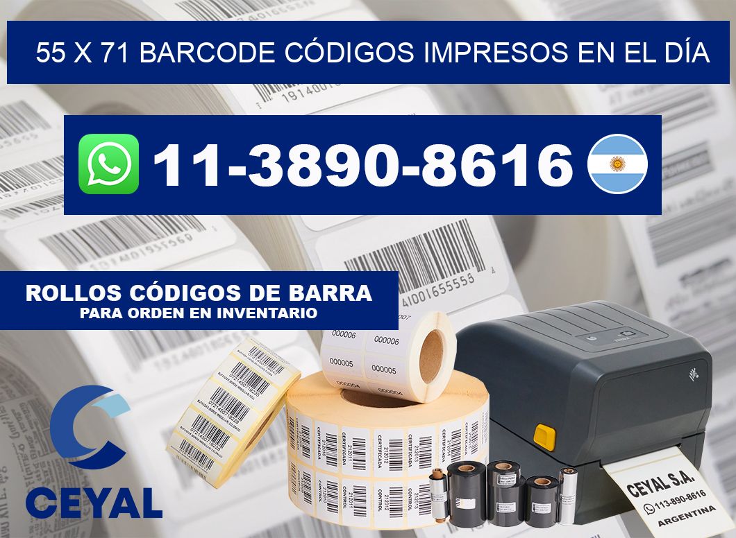 55 x 71 BARCODE CÓDIGOS IMPRESOS EN EL DÍA