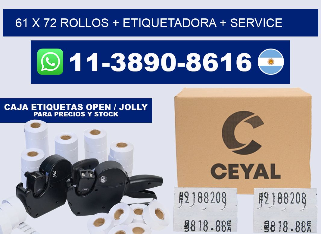 61 x 72 rollos + etiquetadora + service