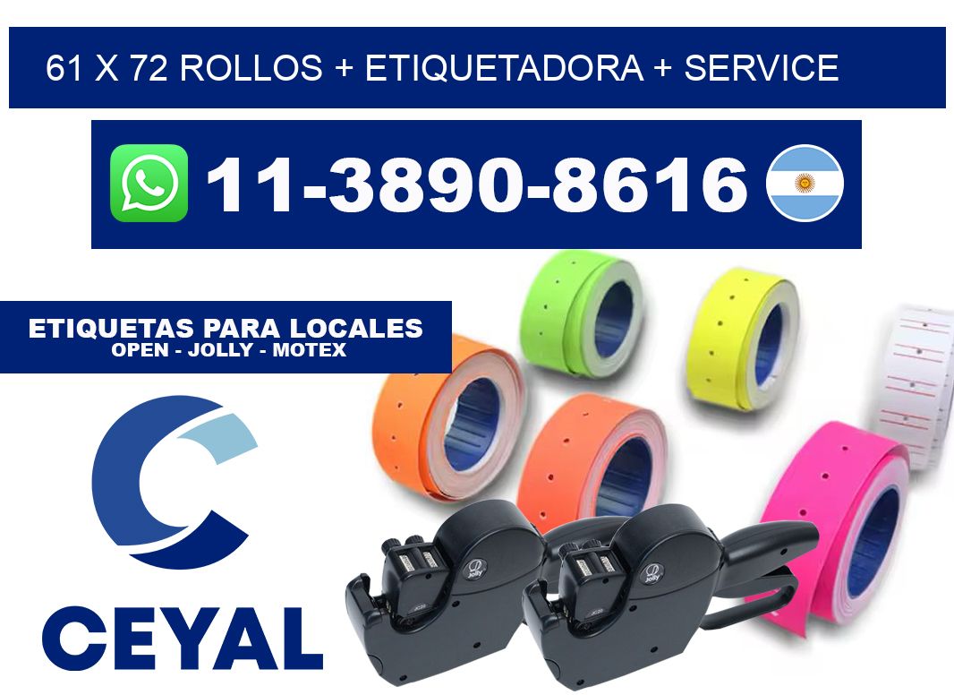 61 x 72 rollos + etiquetadora + service