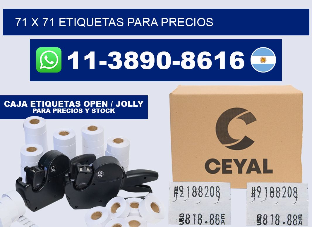71 x 71 etiquetas para precios