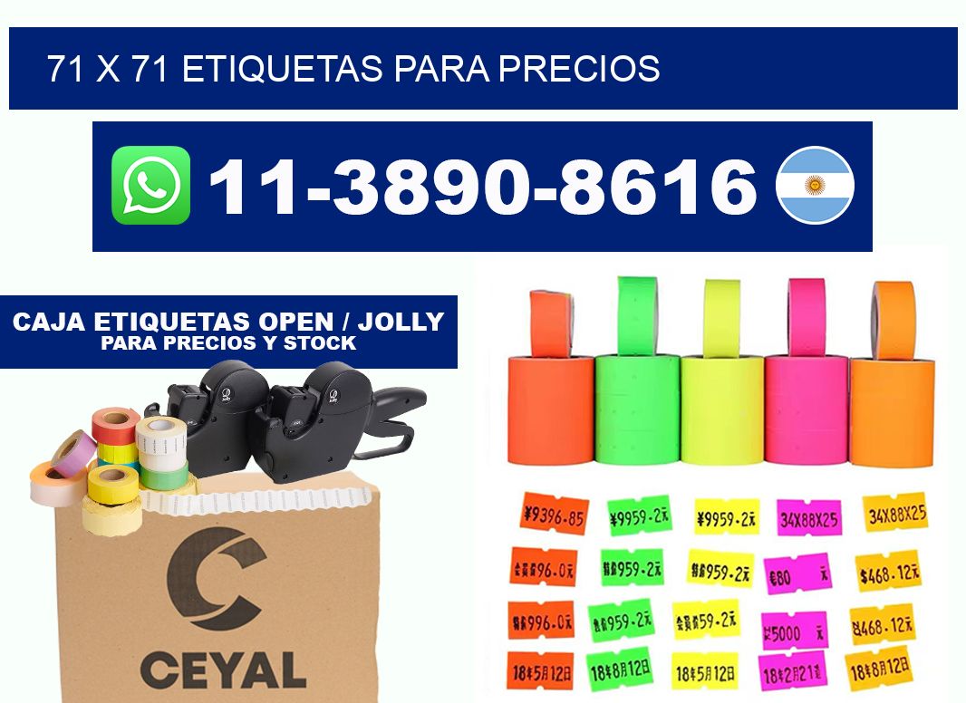 71 x 71 etiquetas para precios