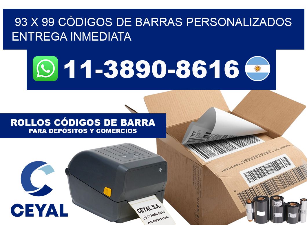93 x 99 CÓDIGOS DE BARRAS PERSONALIZADOS ENTREGA INMEDIATA