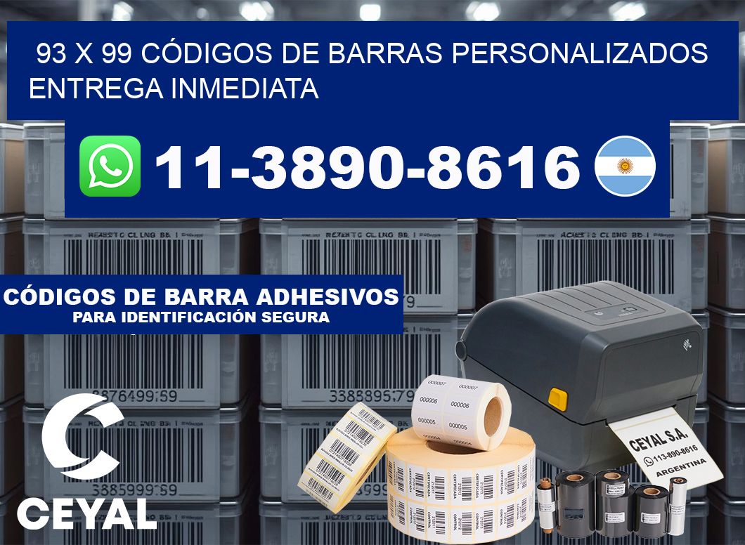 93 x 99 CÓDIGOS DE BARRAS PERSONALIZADOS ENTREGA INMEDIATA