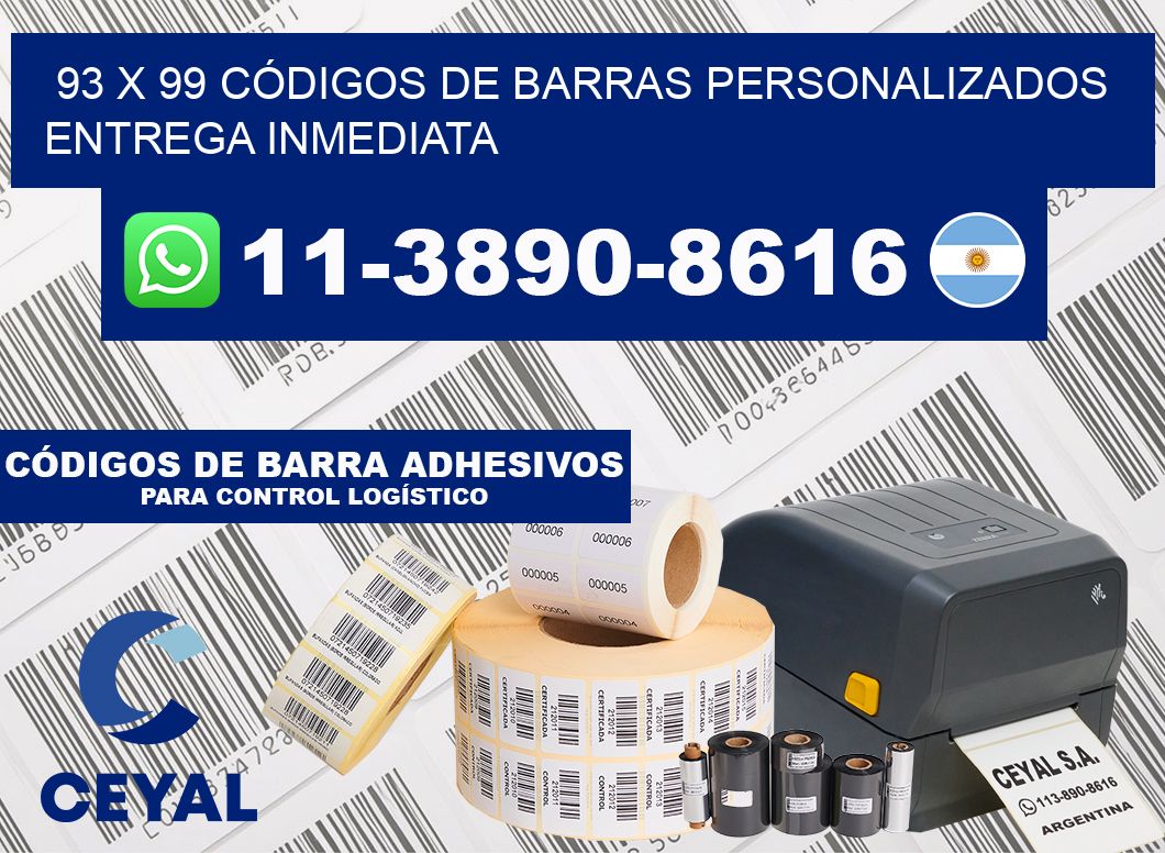 93 x 99 CÓDIGOS DE BARRAS PERSONALIZADOS ENTREGA INMEDIATA