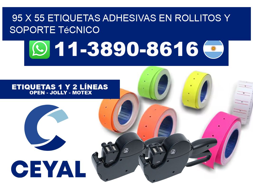 95 x 55 Etiquetas adhesivas en rollitos y soporte técnico