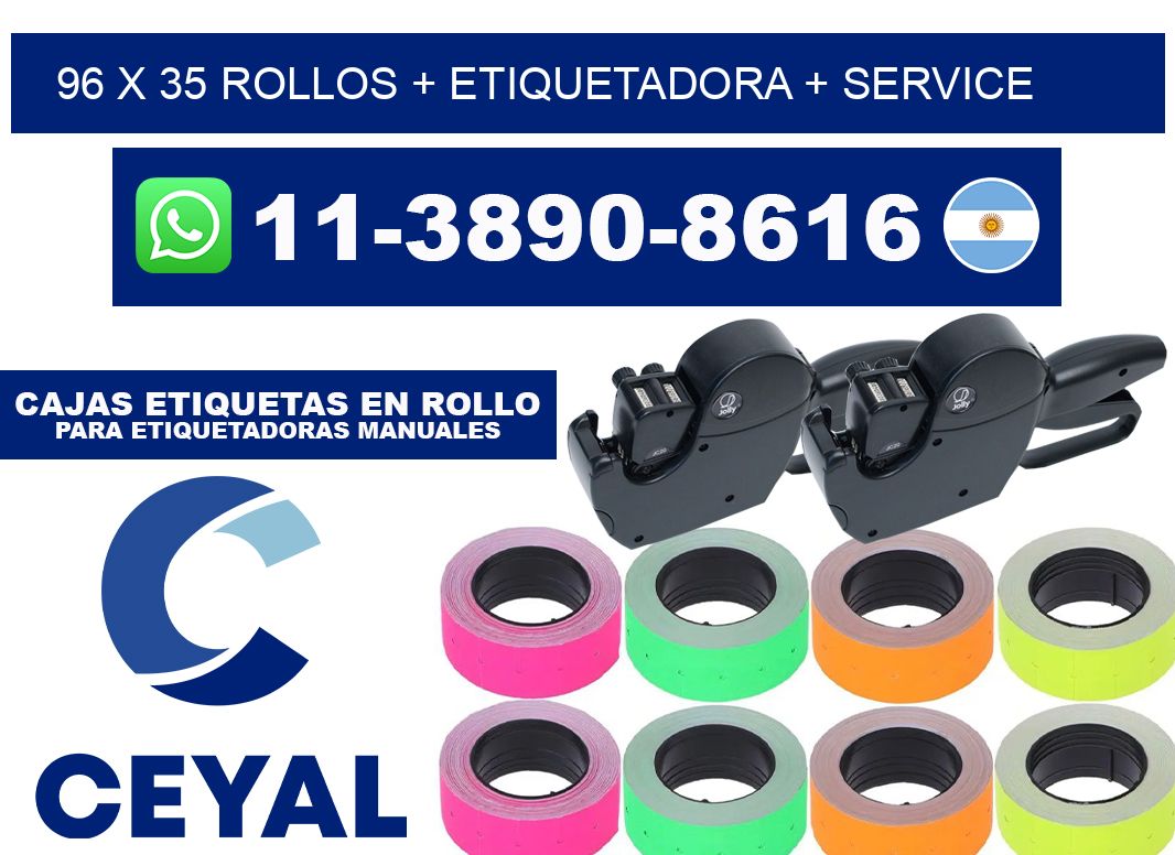 96 x 35 rollos + etiquetadora + service