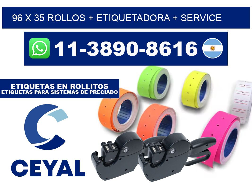 96 x 35 rollos + etiquetadora + service
