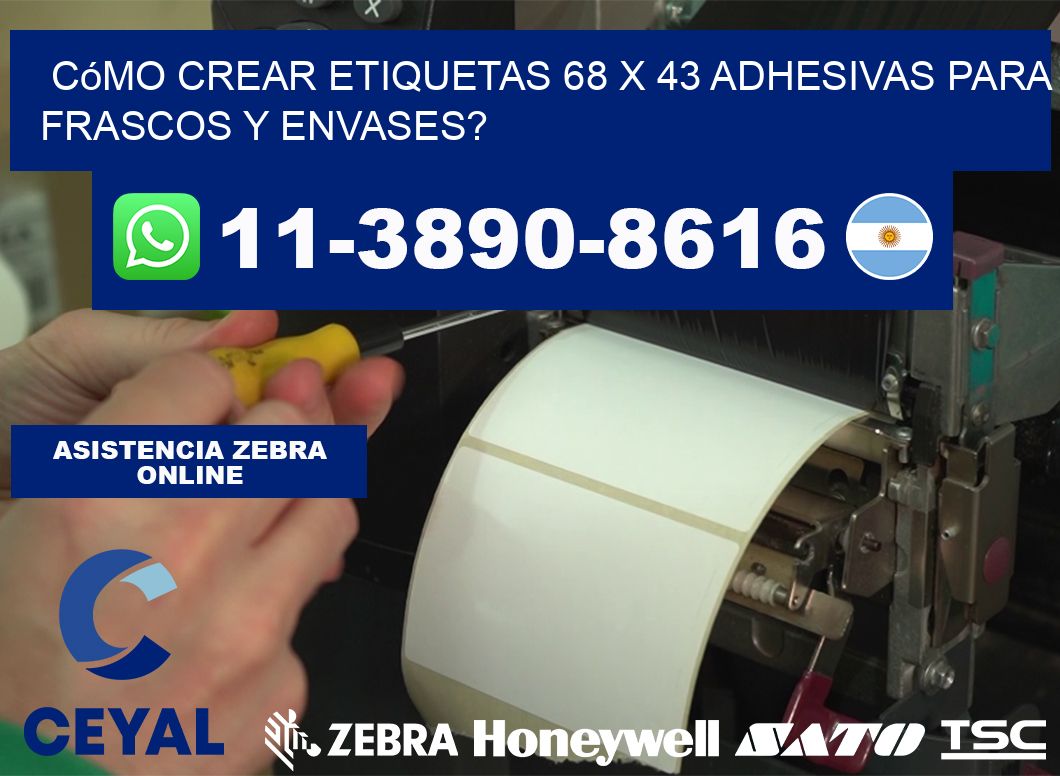 Cómo crear etiquetas 68 x 43 adhesivas para frascos y envases?
