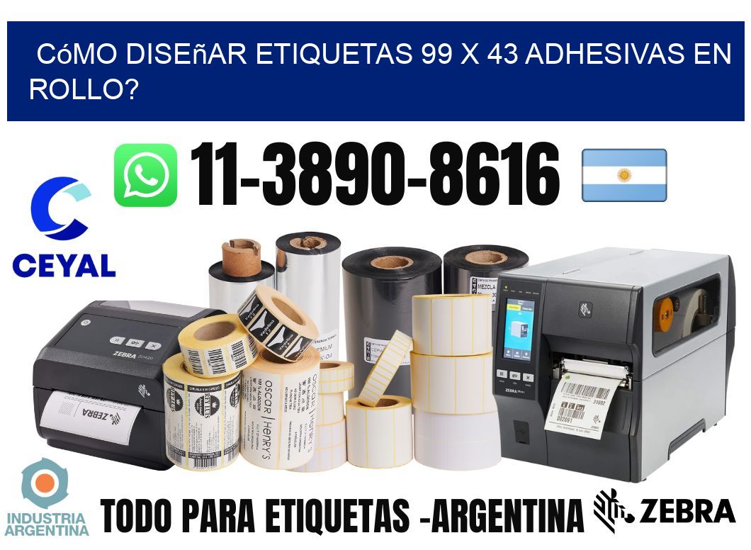 Cómo diseñar etiquetas 99 x 43 adhesivas en rollo?