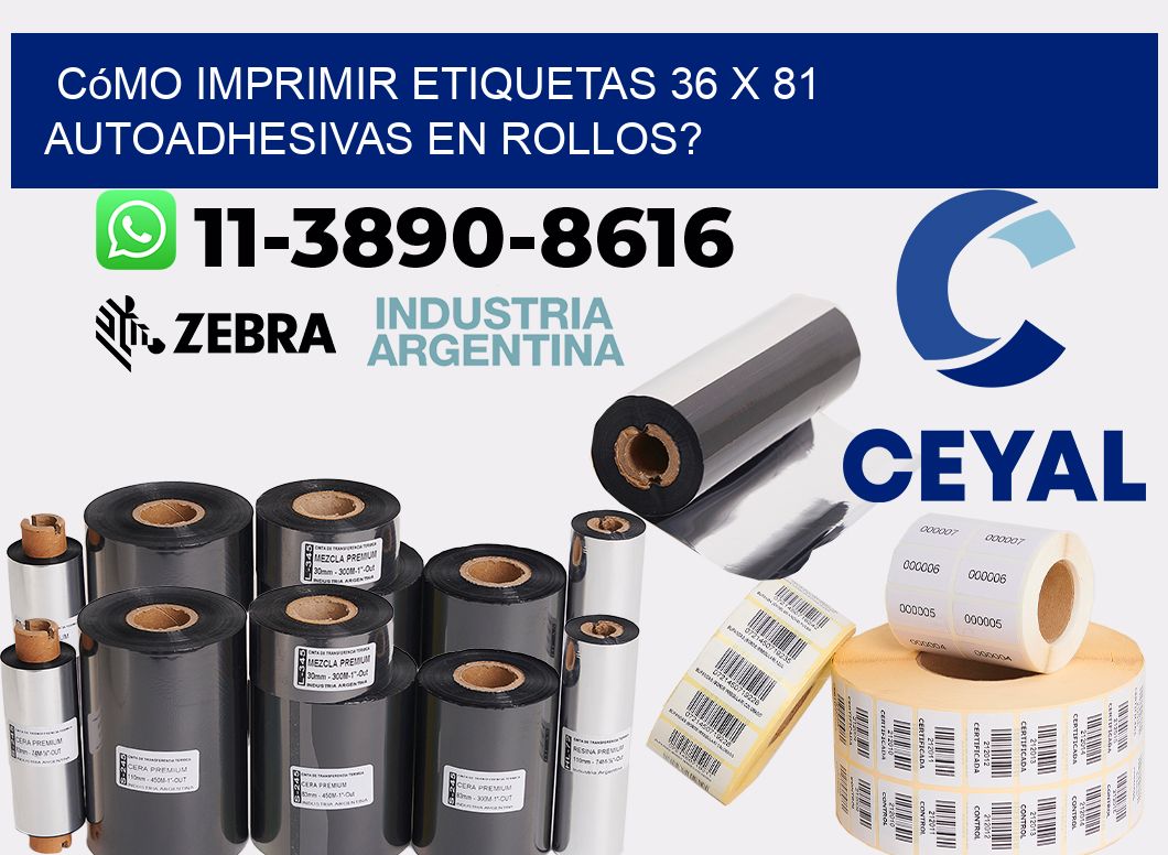 Cómo imprimir etiquetas 36 x 81 autoadhesivas en rollos?