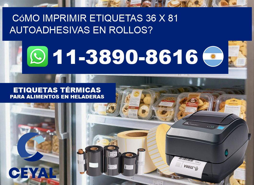 Cómo imprimir etiquetas 36 x 81 autoadhesivas en rollos?